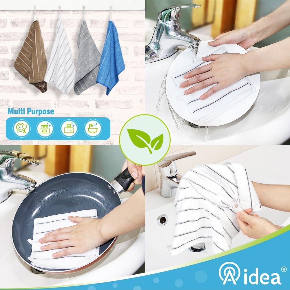 AIDEA Kitchen Towels-8PK, Dish Towels for Kitchen Grey, Dish Cloth-12”x12”
