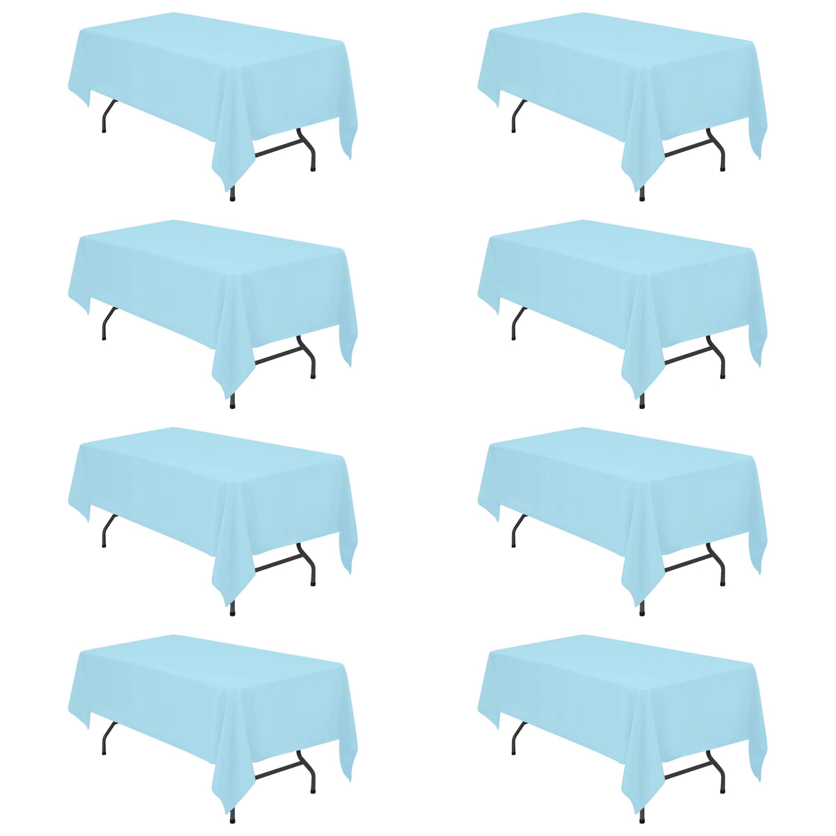 BRILLMAX 6 Pack Ivory Tablecloths 90x156 Inch for 8ft Rectangle Tables