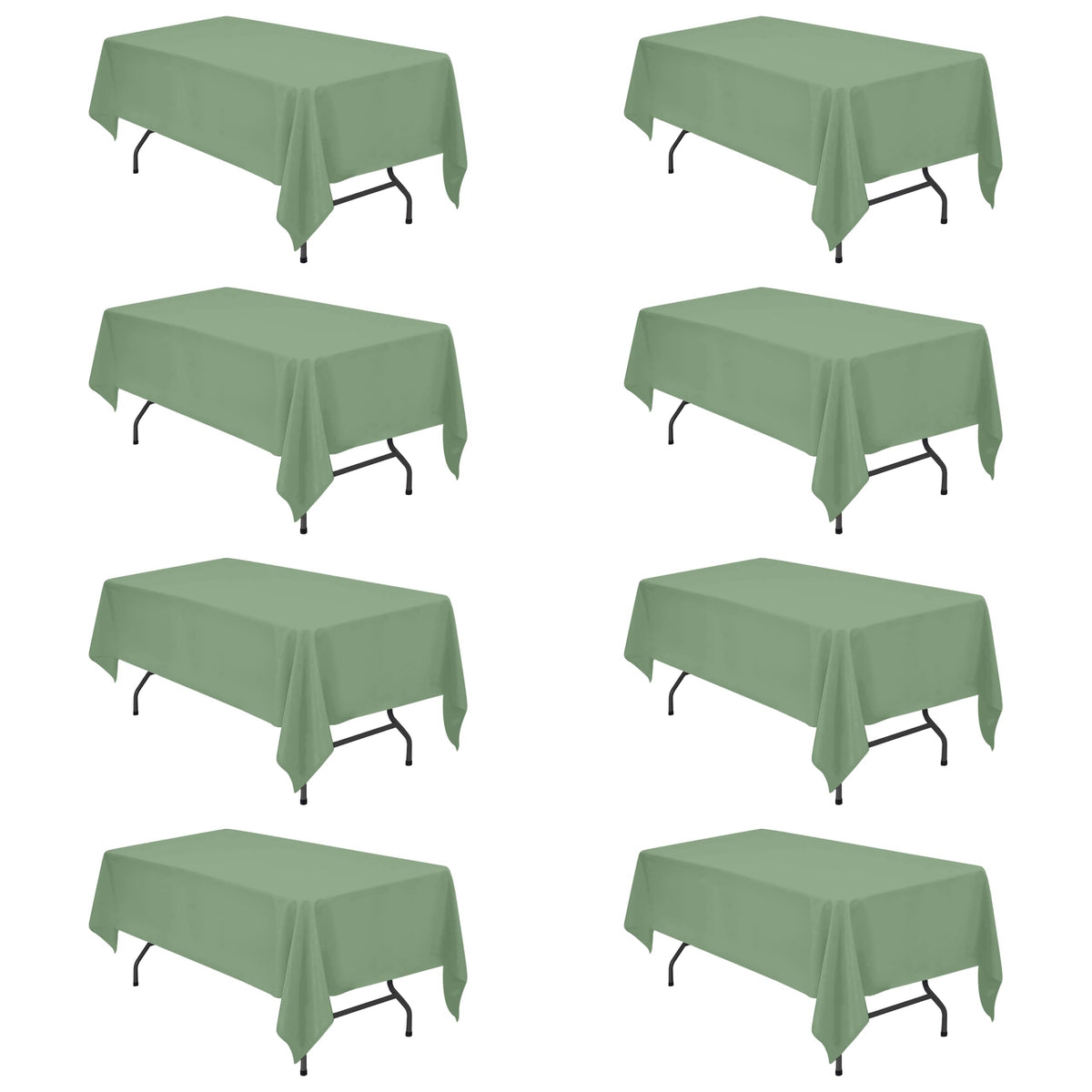 BRILLMAX 6 Pack Ivory Tablecloths 90x156 Inch for 8ft Rectangle Tables