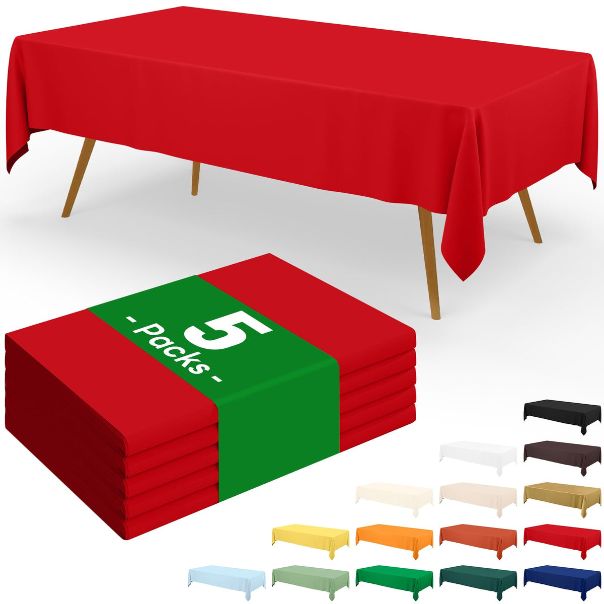 Moosfor 3 Pack Plastic Table Cloth, Disposable 54 x 108 Inch Tablecloth