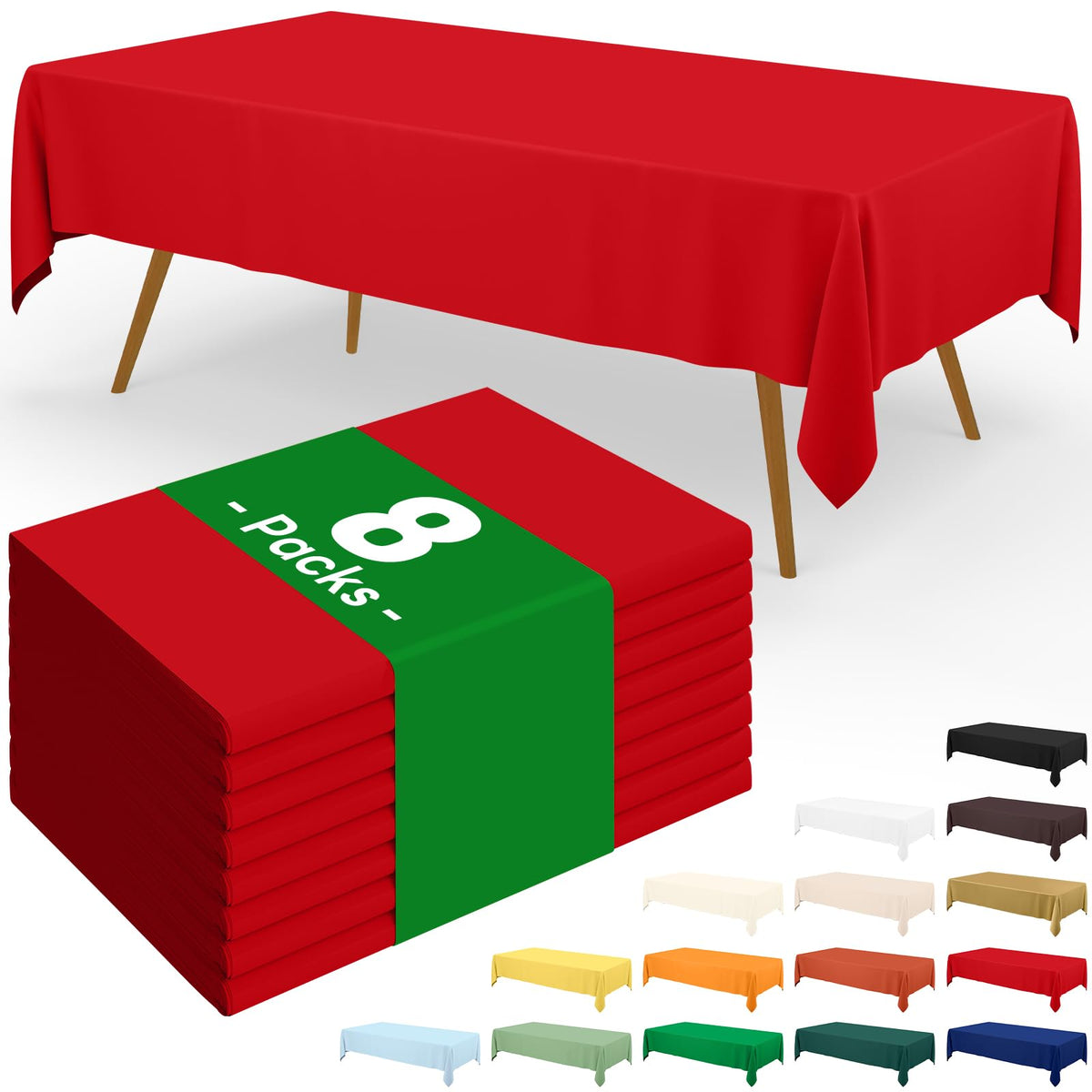 Moosfor 3 Pack Plastic Table Cloth, Disposable 54 x 108 Inch Tablecloth