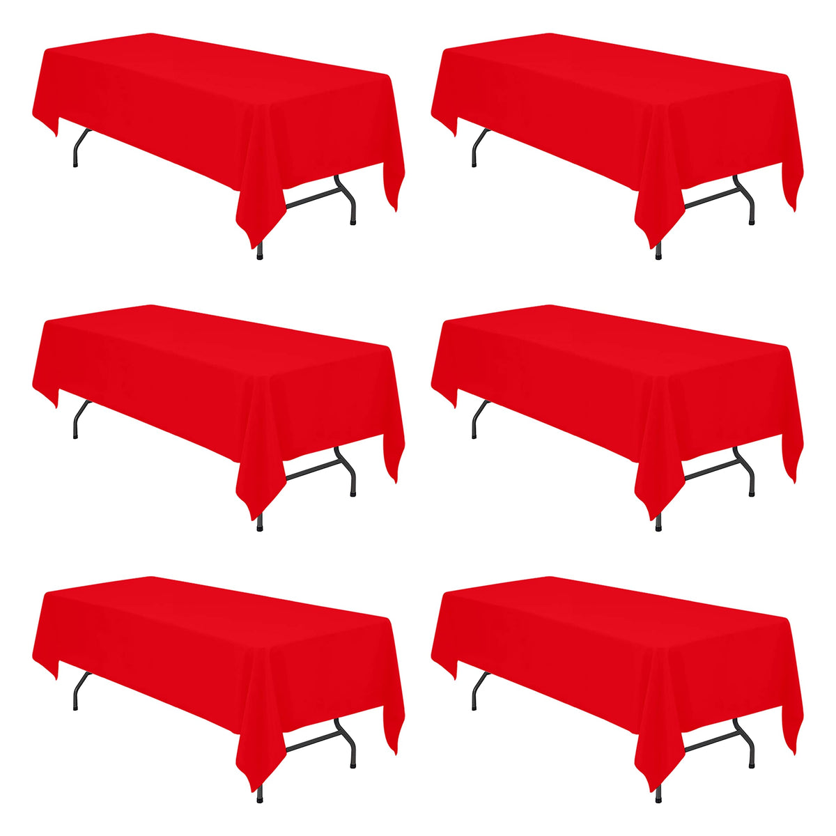 BRILLMAX 6 Pack Ivory Tablecloths 90x156 Inch for 8ft Rectangle Tables