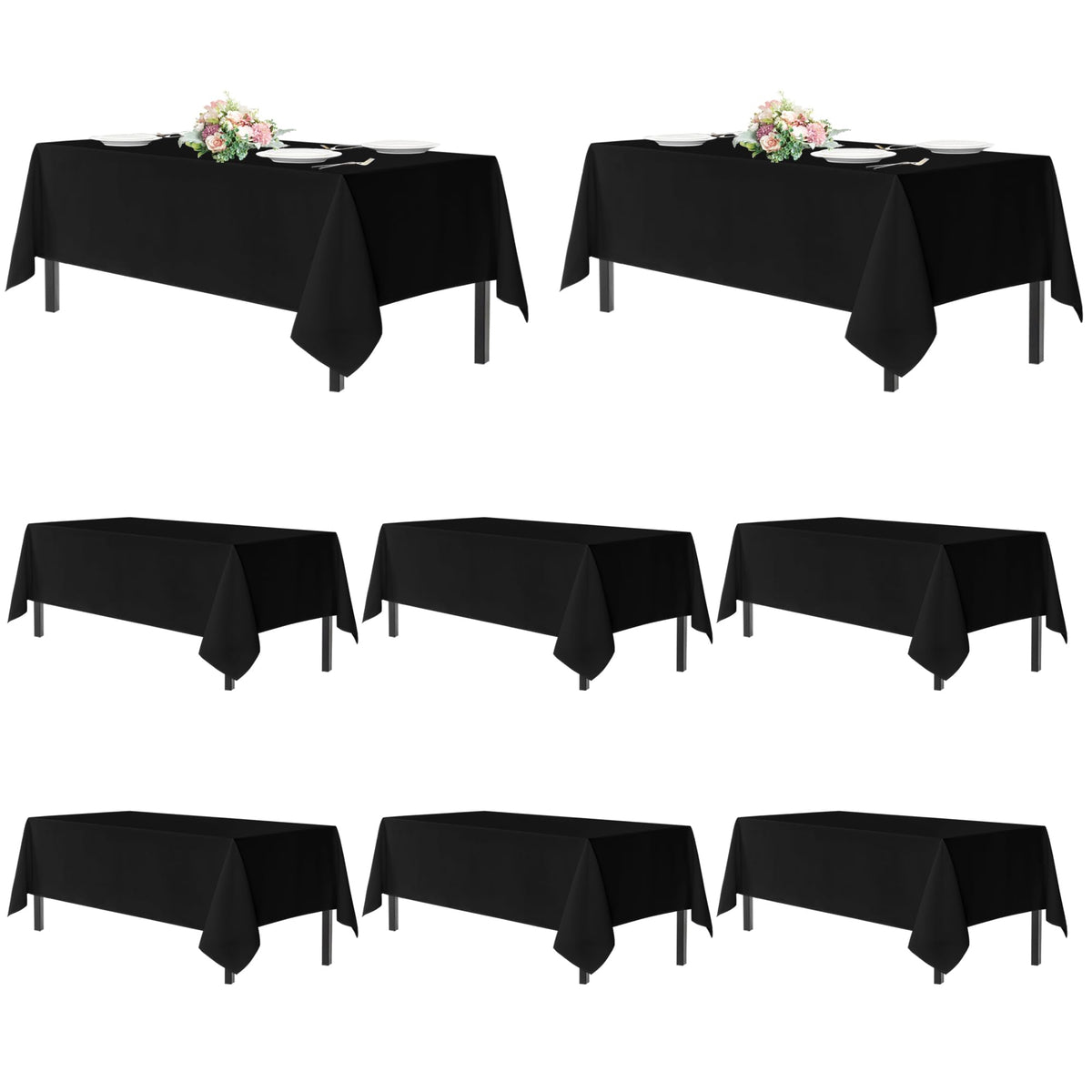 sancua Rectangle Tablecloth, 60 x 84 Inch, White