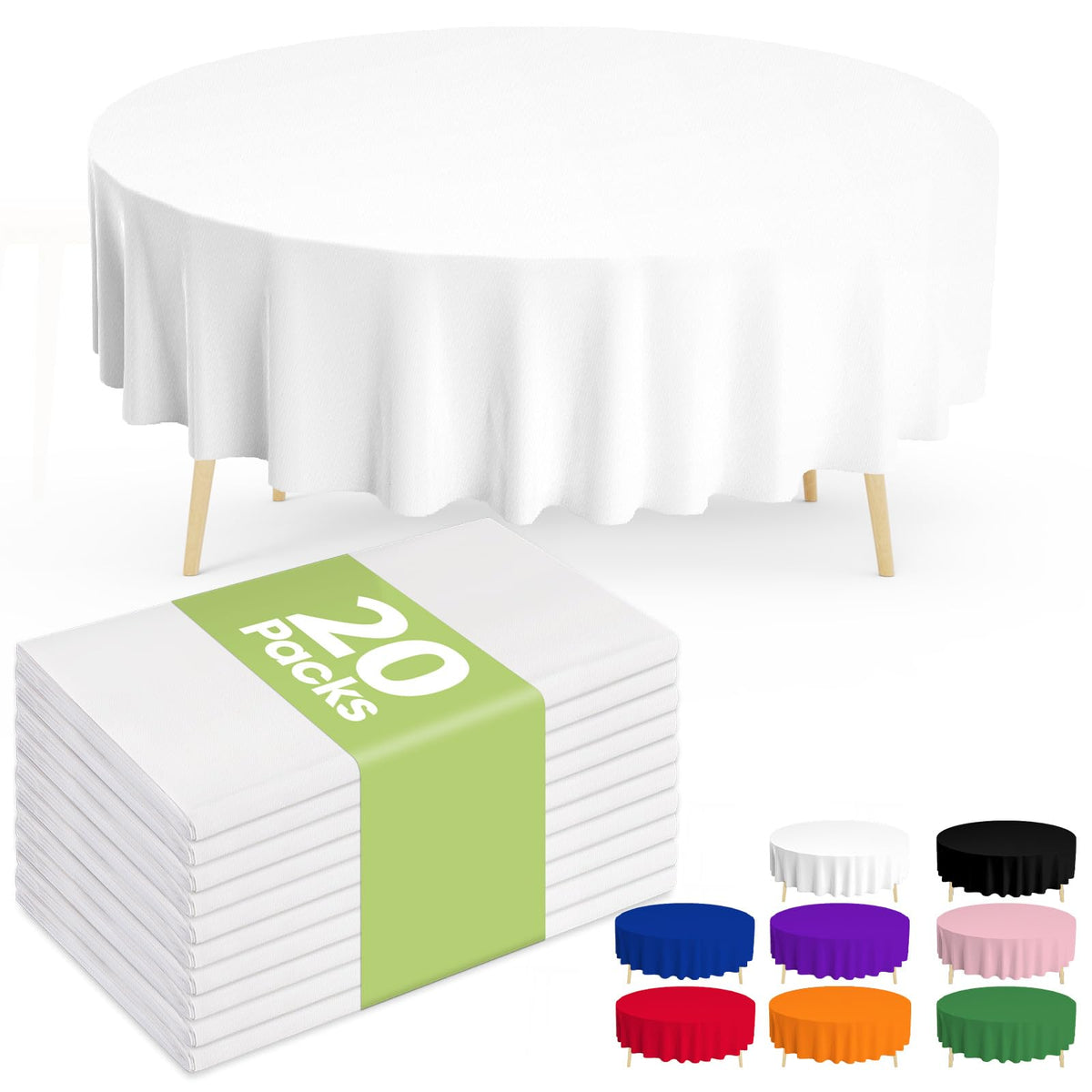 Pureegg 20 Pack Plastic Table Cloth Disposable 54x108 Inch