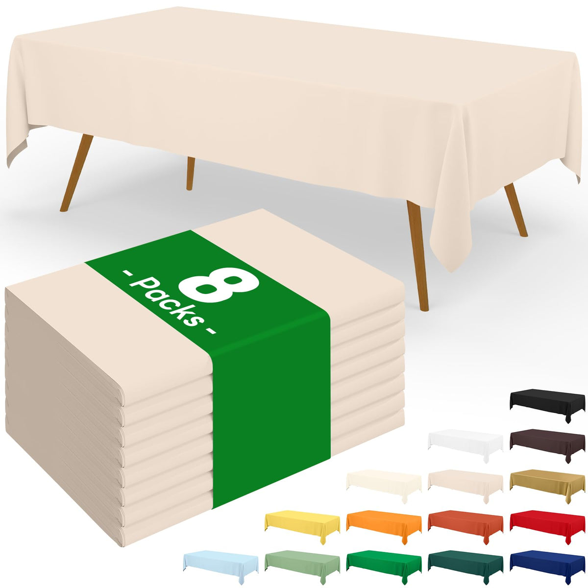 Moosfor 3 Pack Plastic Table Cloth, Disposable 54 x 108 Inch Tablecloth