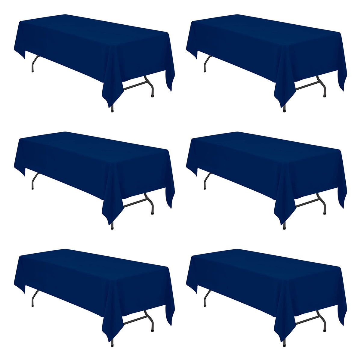 BRILLMAX 6 Pack Ivory Tablecloths 90x156 Inch for 8ft Rectangle Tables