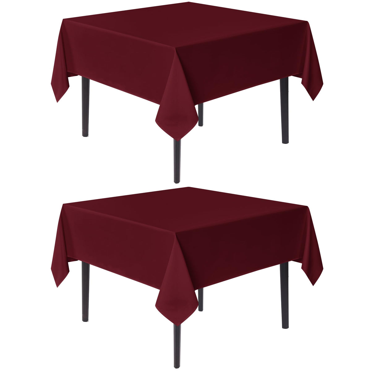 sancua Natural Square Tablecloth 54x54 Inch Fabric Card Table Cloth, 2 Pack