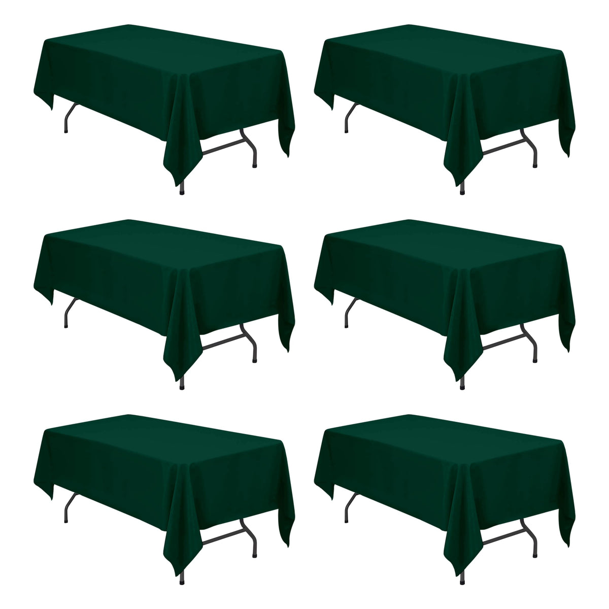 BRILLMAX 6 Pack Ivory Tablecloths 90x156 Inch for 8ft Rectangle Tables