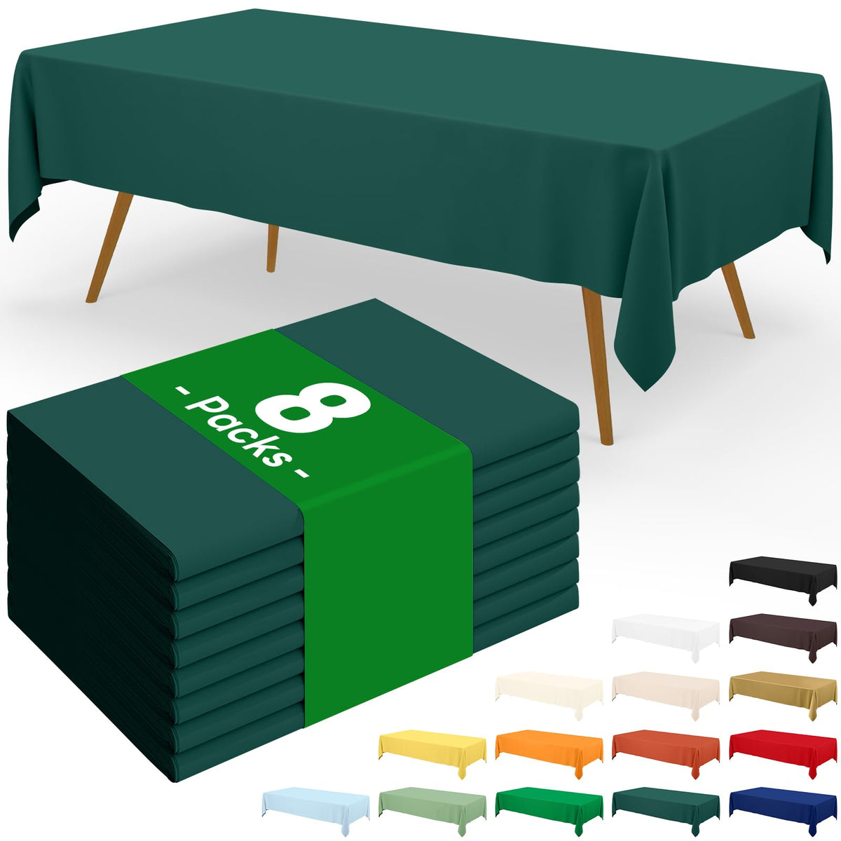Moosfor 3 Pack Plastic Table Cloth, Disposable 54 x 108 Inch Tablecloth