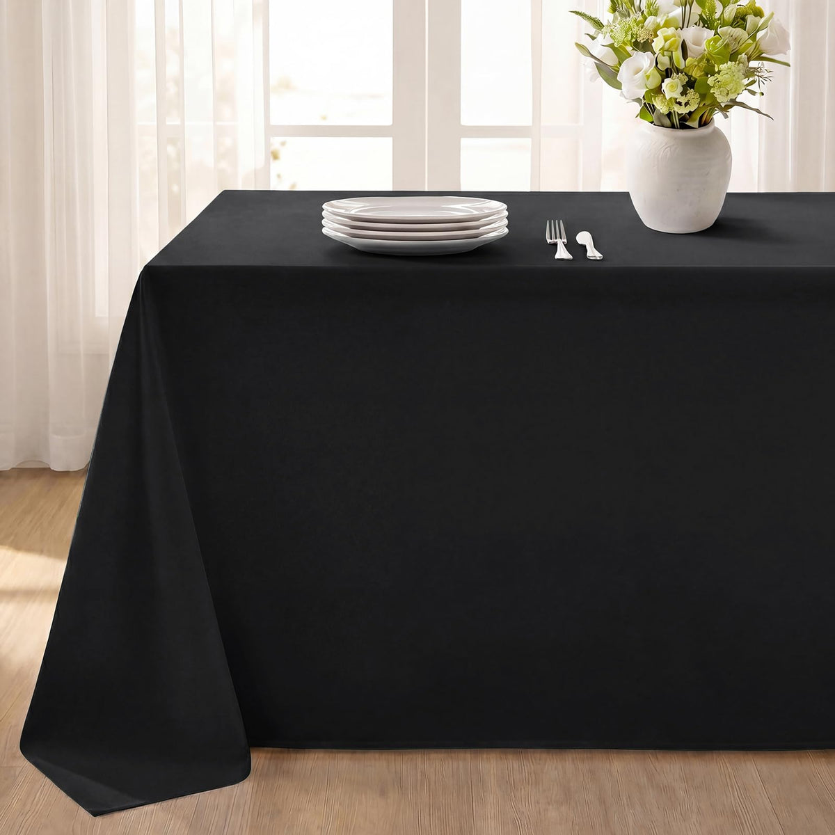 Softalker Rectangle Tablecloth, Waterproof Table Cloths Wrinkle Free Fabric Washable Polyester Table Cover for Dining Tables Party Outdoor Camping Parties Buffet - 60 x 102 inch, Orange