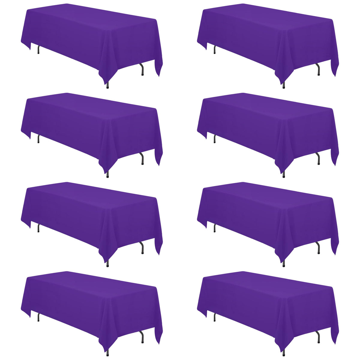 BRILLMAX 6 Pack Ivory Tablecloths 90x156 Inch for 8ft Rectangle Tables