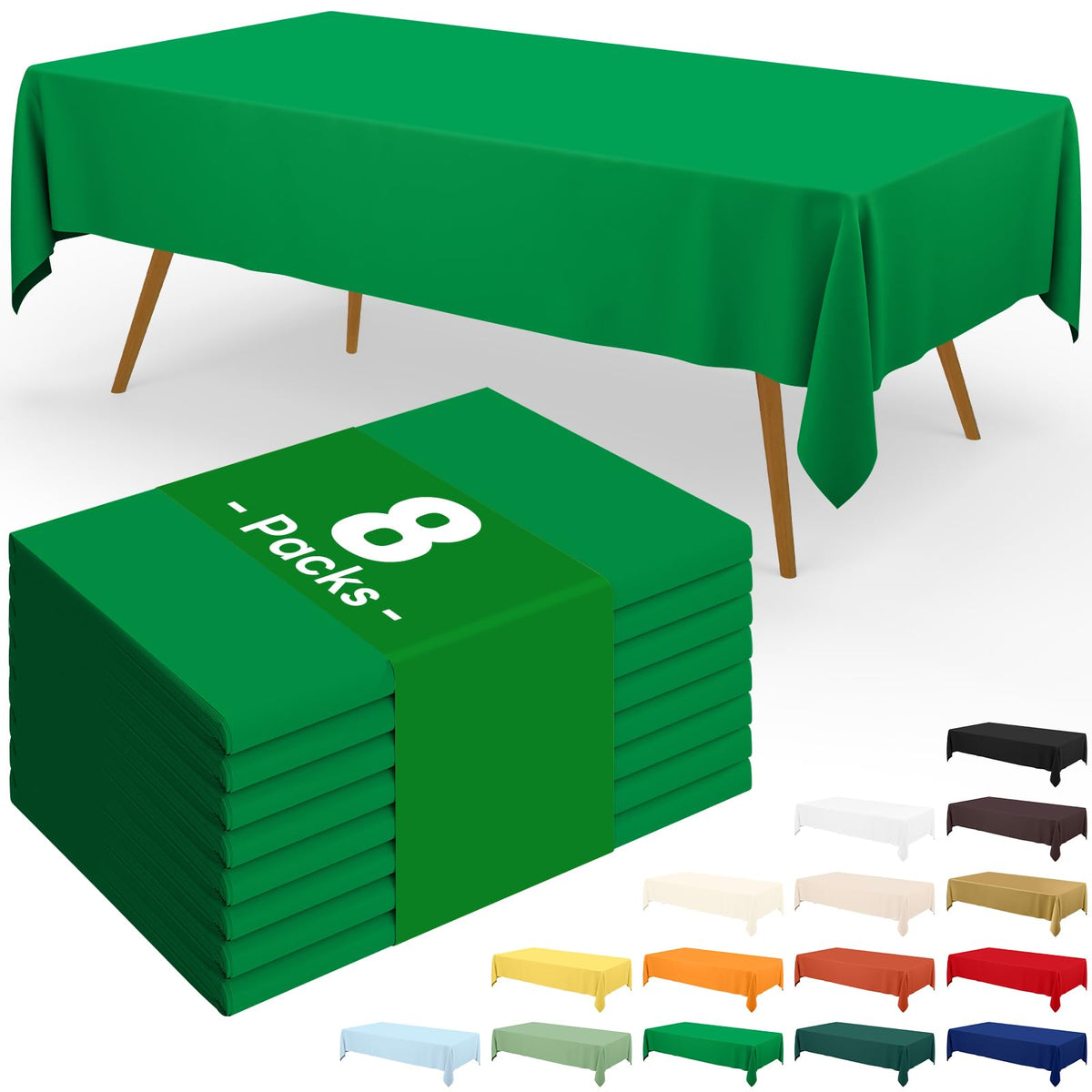 Moosfor 3 Pack Plastic Table Cloth, Disposable 54 x 108 Inch Tablecloth
