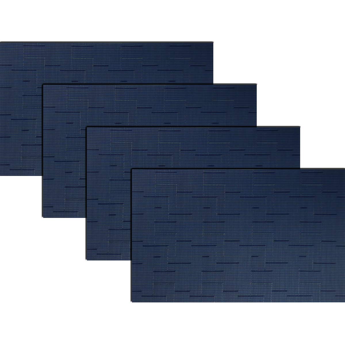 PIGCHCY Placemats,Washable Vinyl Woven Table Mats,Elegant Durable Placemats for Dining Table Set of 4 (18 x 12 inches, Pure Black)
