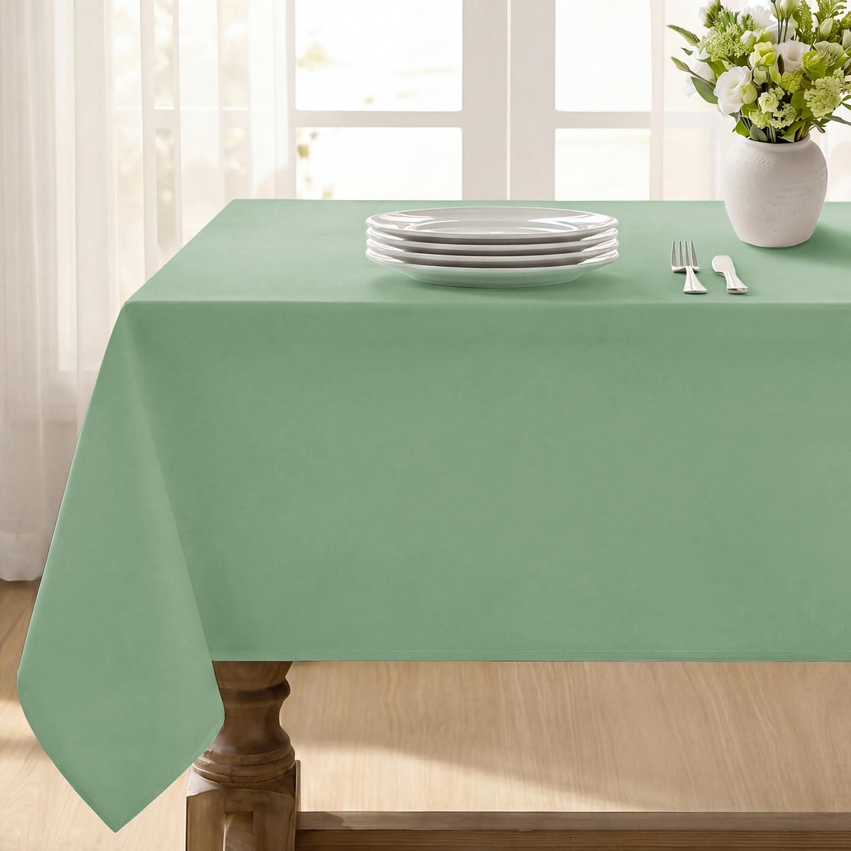Softalker Rectangle Tablecloth, Waterproof Table Cloths Wrinkle Free Fabric Washable Polyester Table Cover for Dining Tables Party Outdoor Camping Parties Buffet - 60 x 120 inch, Orange