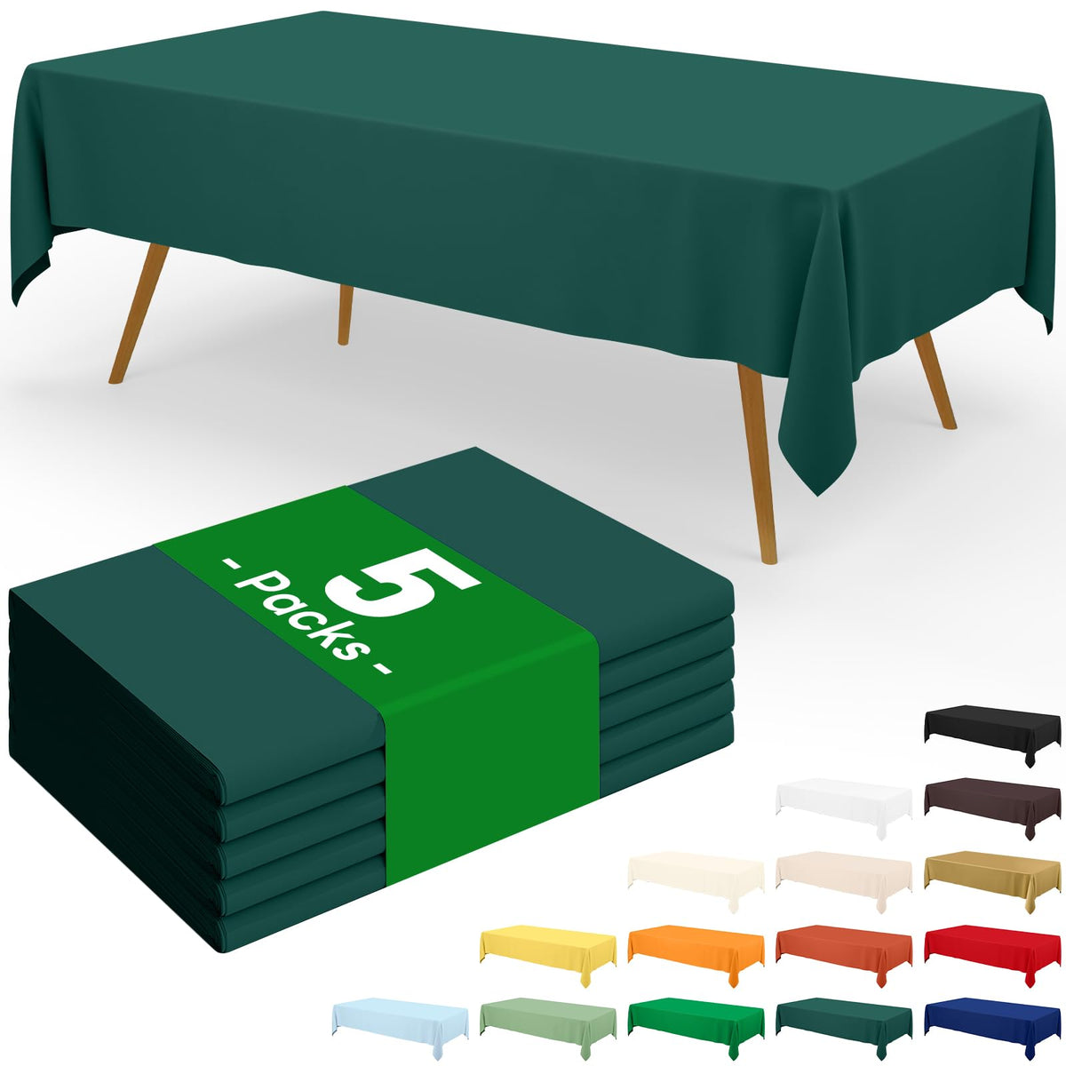 Moosfor 3 Pack Plastic Table Cloth, Disposable 54 x 108 Inch Tablecloth