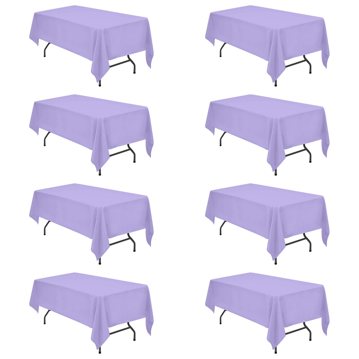 BRILLMAX 6 Pack Ivory Tablecloths 90x156 Inch for 8ft Rectangle Tables