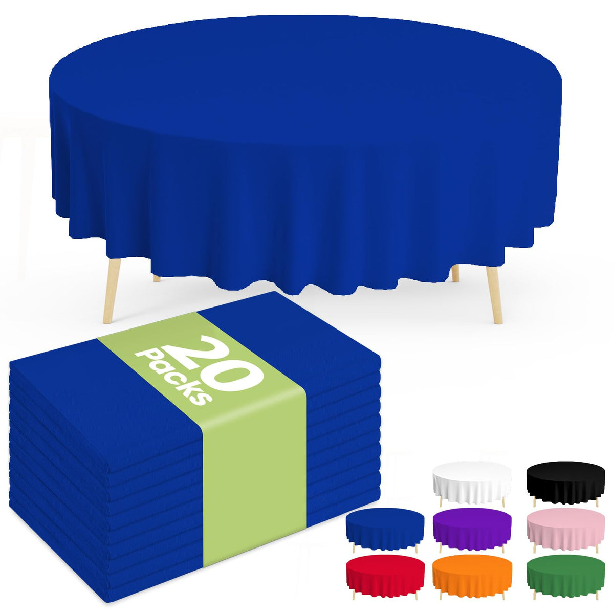 Pureegg 20 Pack Plastic Table Cloth Disposable 54x108 Inch