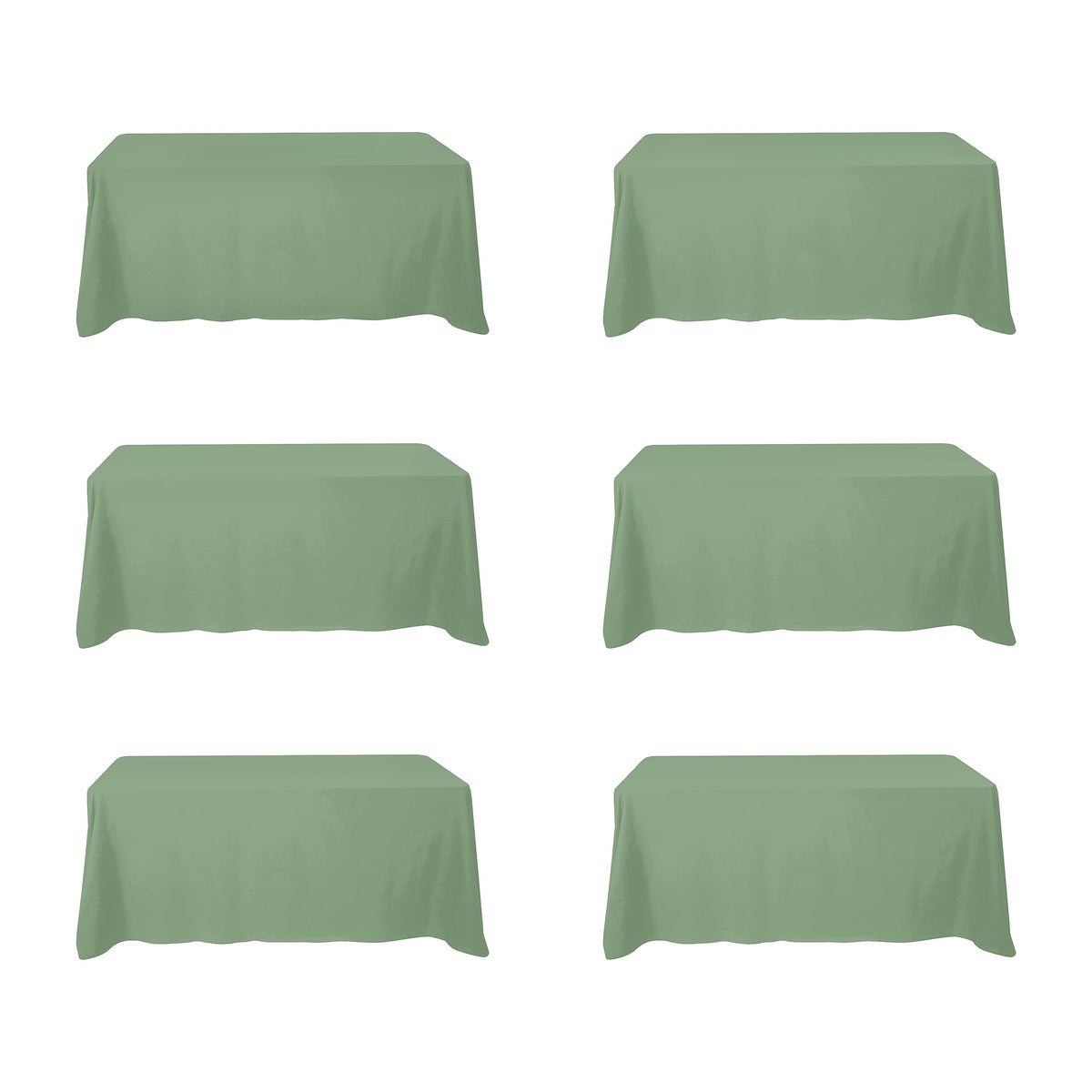 BRILLMAX 6 Pack Ivory Tablecloths 90x156 Inch for 8ft Rectangle Tables