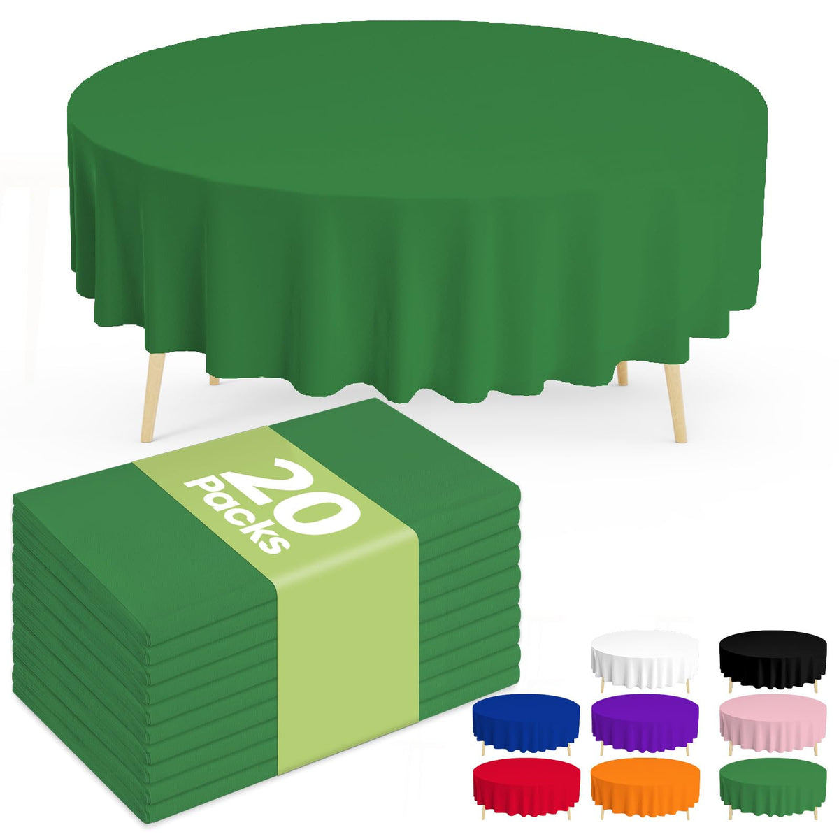 Pureegg 20 Pack Plastic Table Cloth Disposable 54x108 Inch