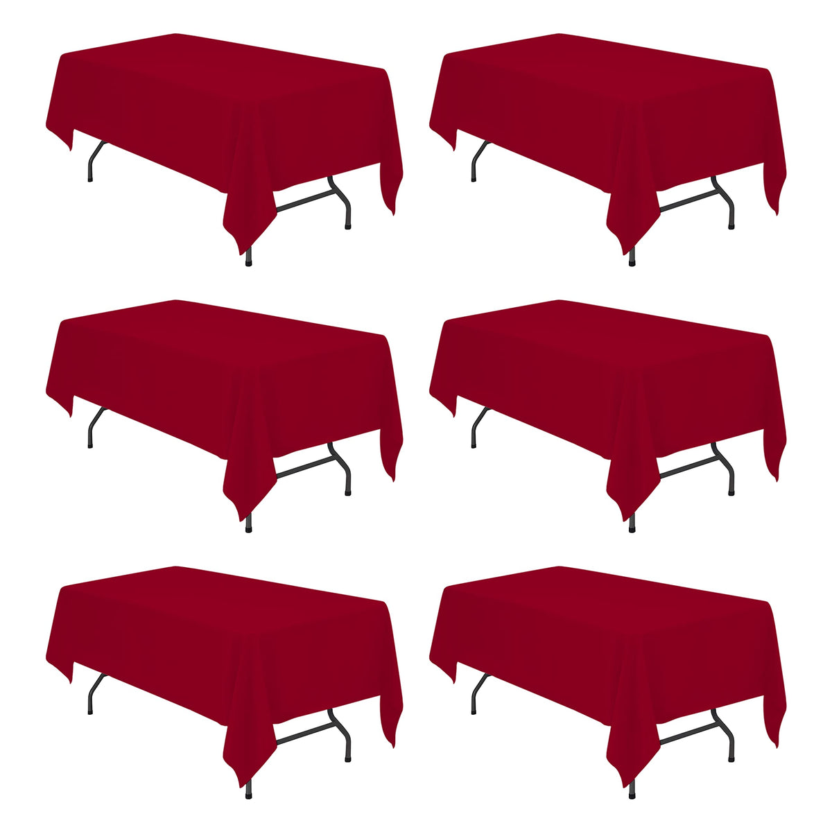 BRILLMAX 6 Pack Ivory Tablecloths 90x156 Inch for 8ft Rectangle Tables