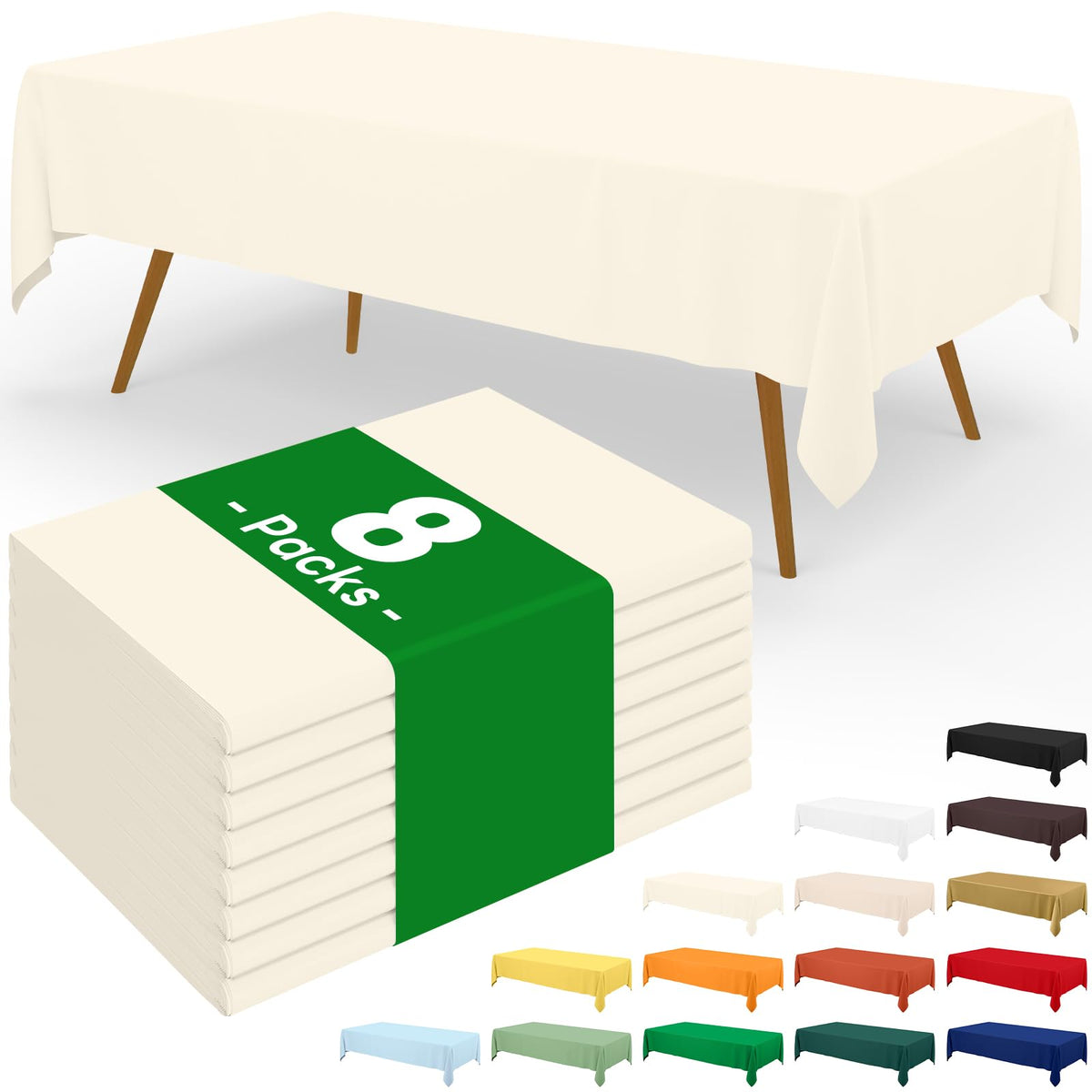 Moosfor 3 Pack Plastic Table Cloth, Disposable 54 x 108 Inch Tablecloth