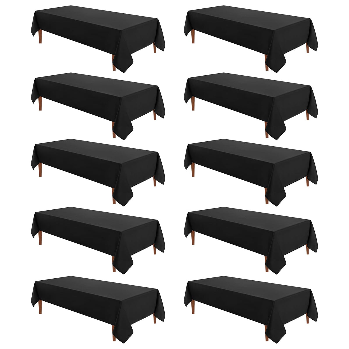 VidaFete Classic Series 10 Pack 90 * 132inch White Rectangle Tablecloth