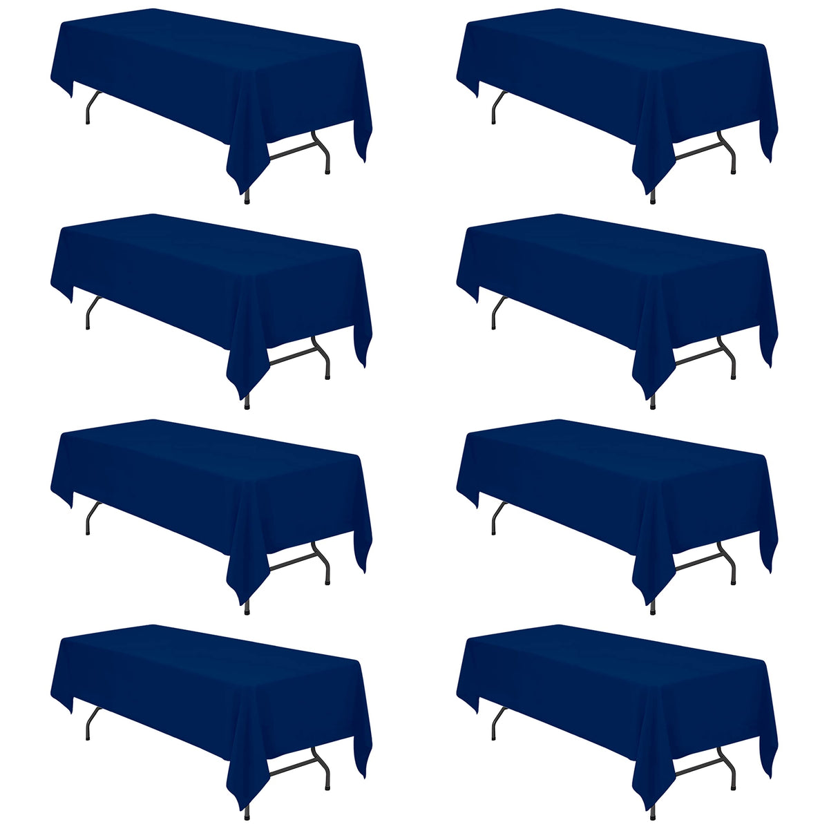 BRILLMAX 6 Pack Ivory Tablecloths 90x156 Inch for 8ft Rectangle Tables