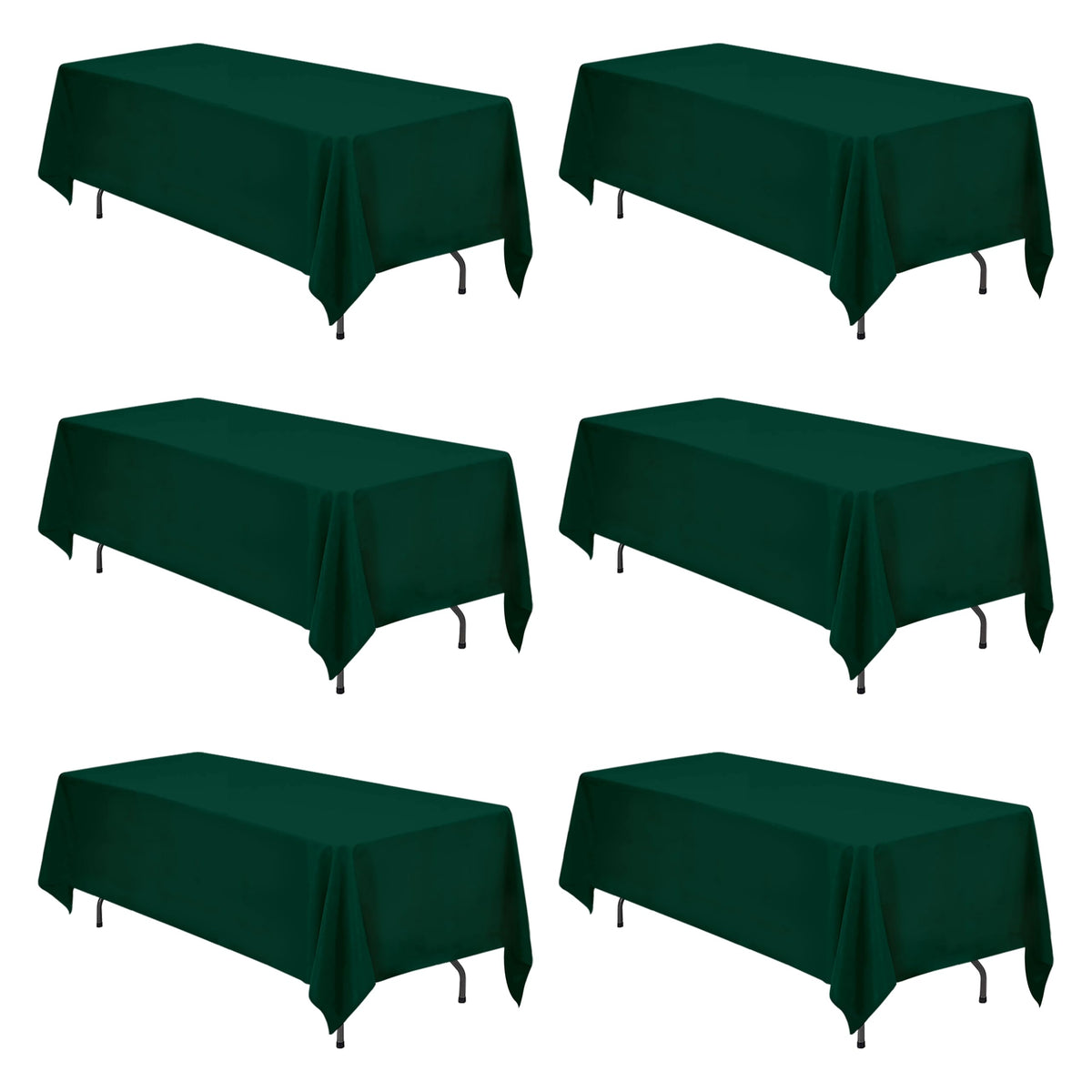 BRILLMAX 6 Pack Ivory Tablecloths 90x156 Inch for 8ft Rectangle Tables