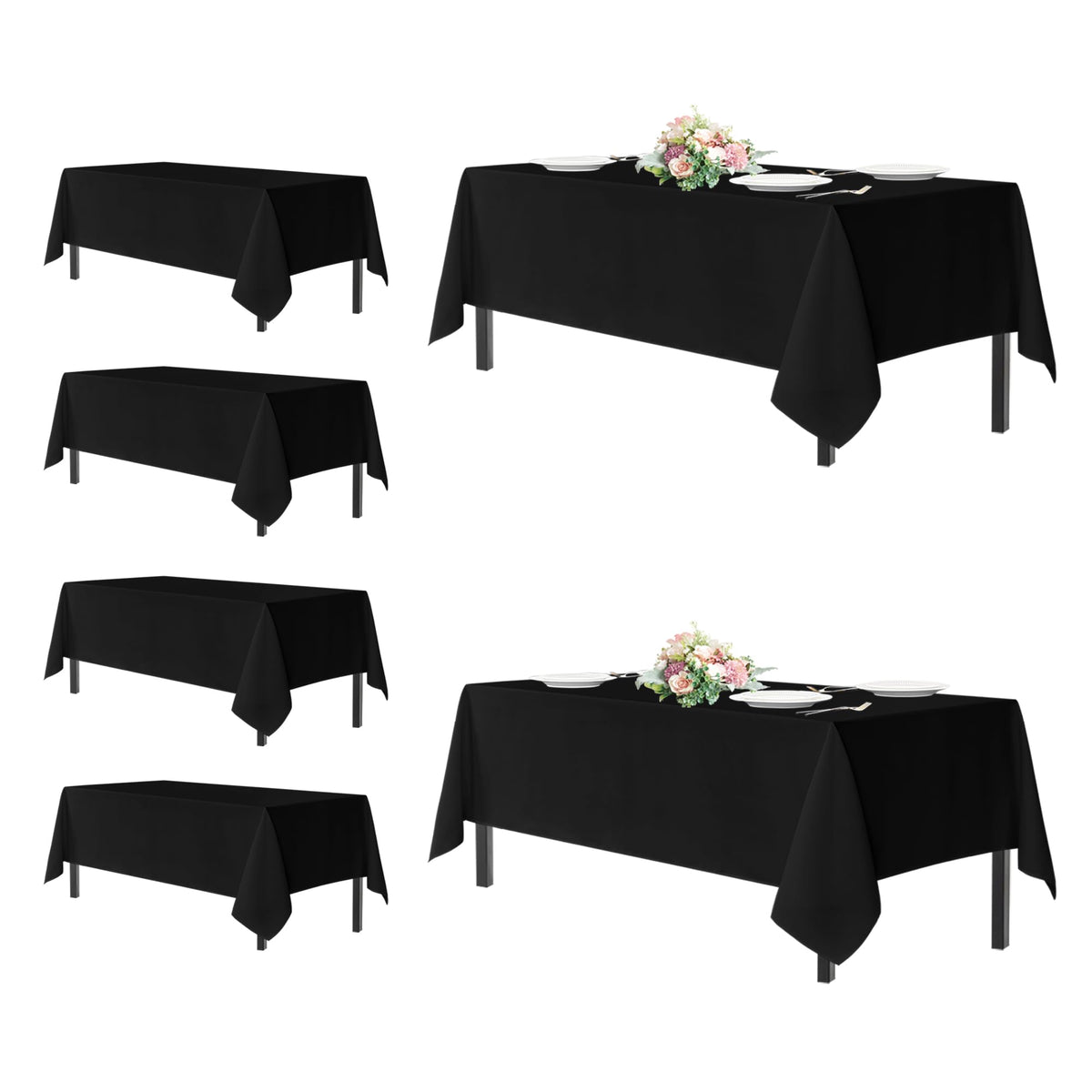 sancua Rectangle Tablecloth, 60 x 84 Inch, White