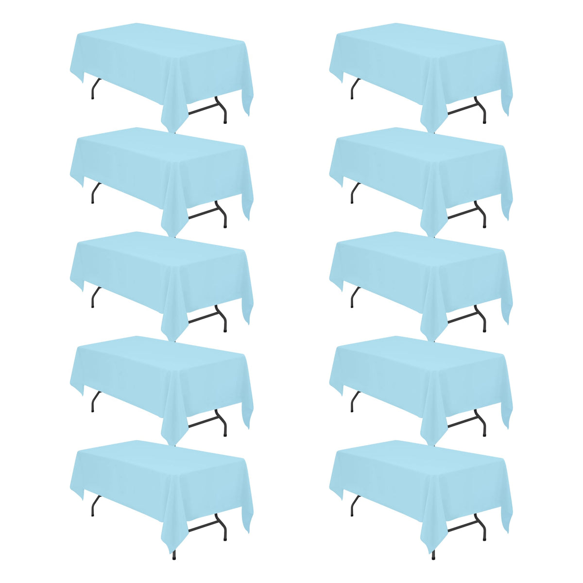 BRILLMAX 6 Pack Ivory Tablecloths 90x156 Inch for 8ft Rectangle Tables