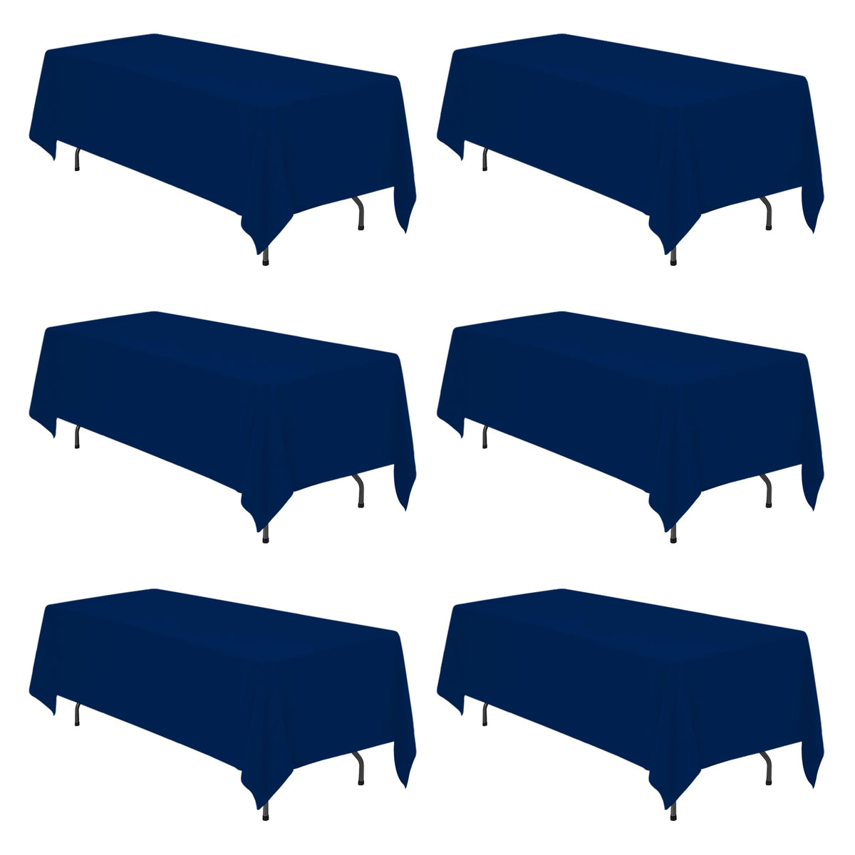 BRILLMAX 6 Pack Ivory Tablecloths 90x156 Inch for 8ft Rectangle Tables