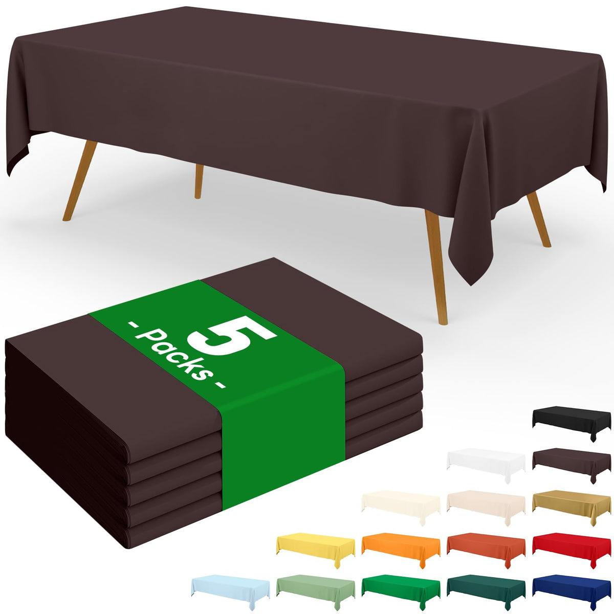 Moosfor 3 Pack Plastic Table Cloth, Disposable 54 x 108 Inch Tablecloth