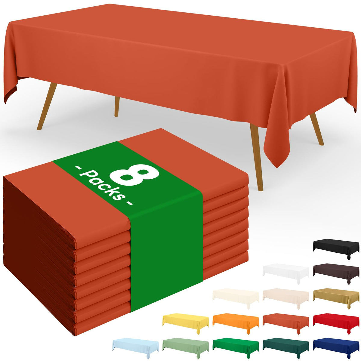Moosfor 3 Pack Plastic Table Cloth, Disposable 54 x 108 Inch Tablecloth