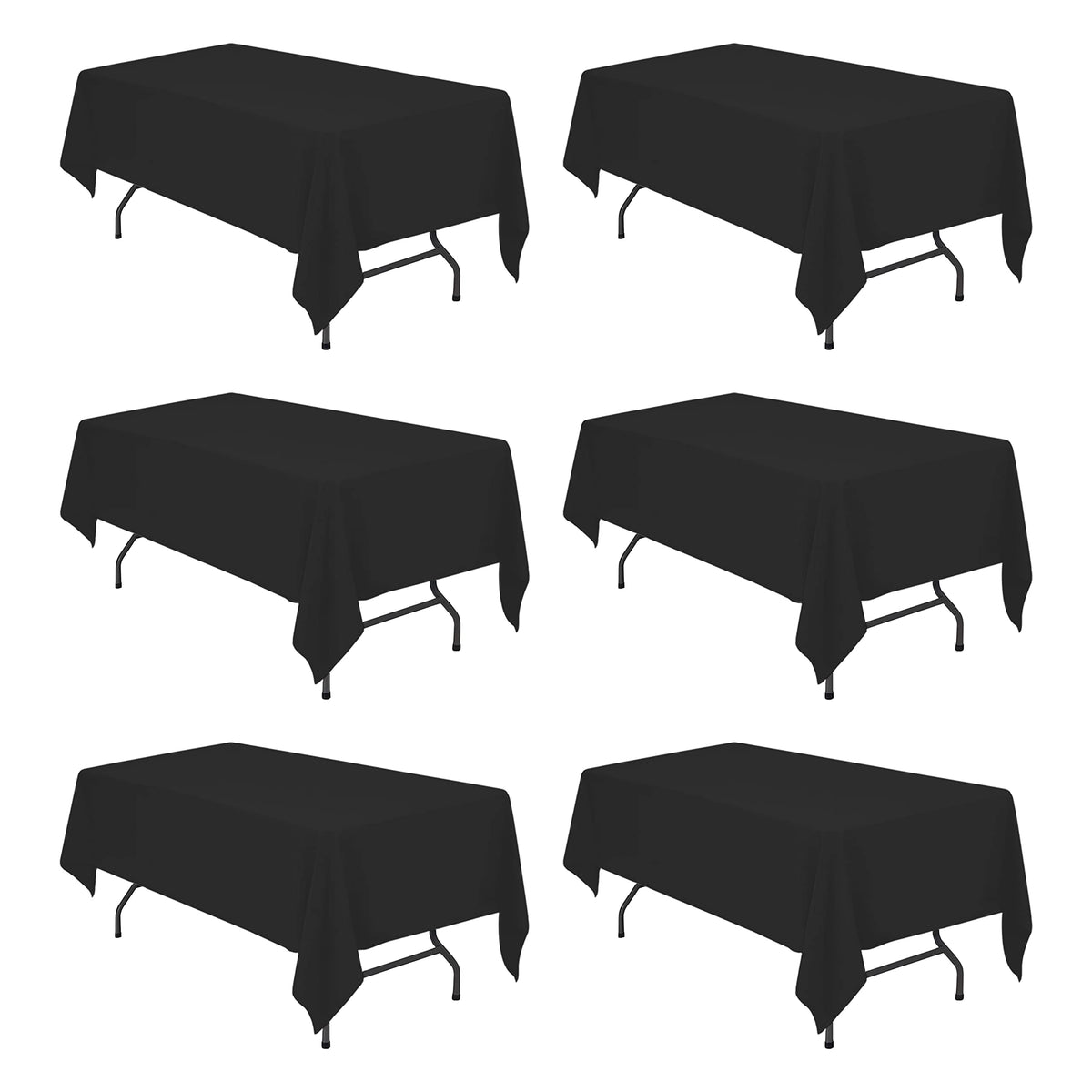 BRILLMAX 6 Pack Ivory Tablecloths 90x156 Inch for 8ft Rectangle Tables