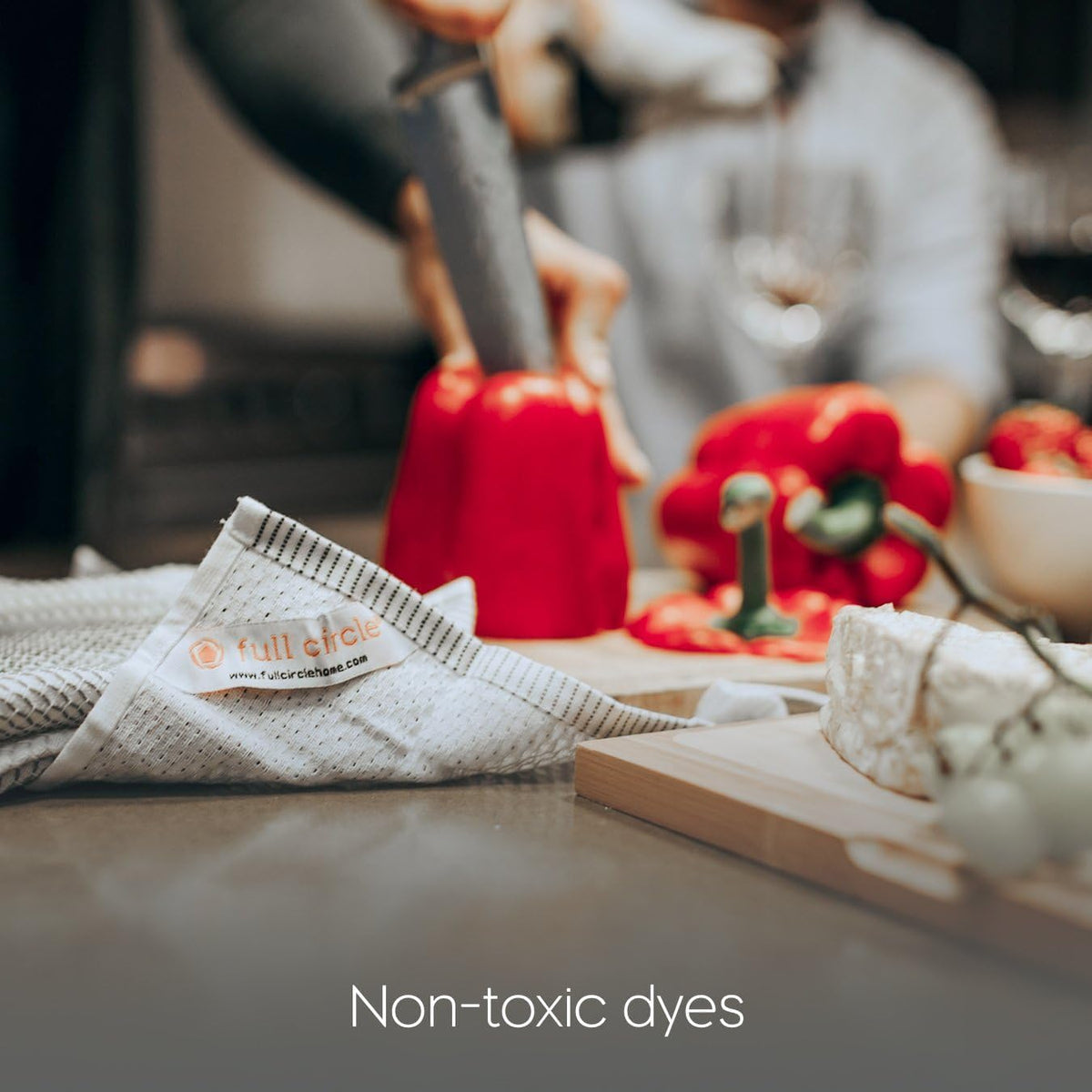 Full Circle Tidy 100% Organic Cotton Dish Cloths 3 Pack, Kitchen Towels