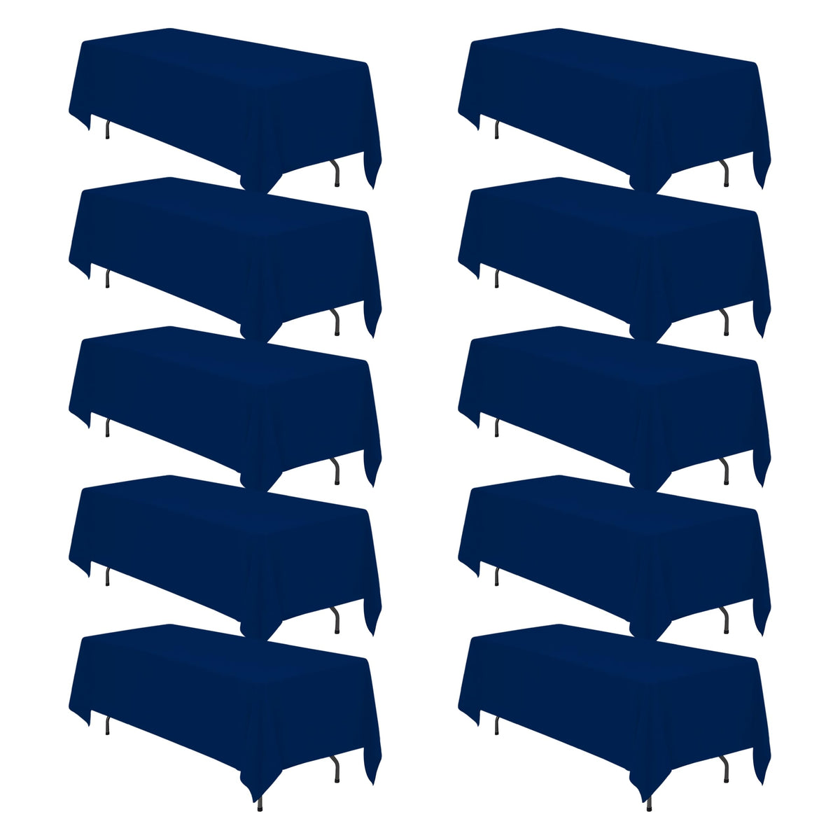 BRILLMAX 6 Pack Ivory Tablecloths 90x156 Inch for 8ft Rectangle Tables