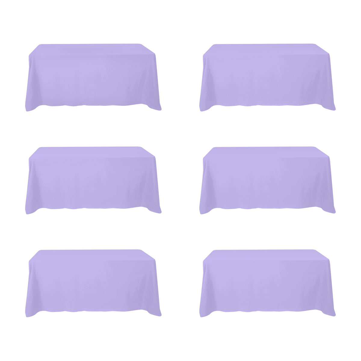 BRILLMAX 6 Pack Ivory Tablecloths 90x156 Inch for 8ft Rectangle Tables