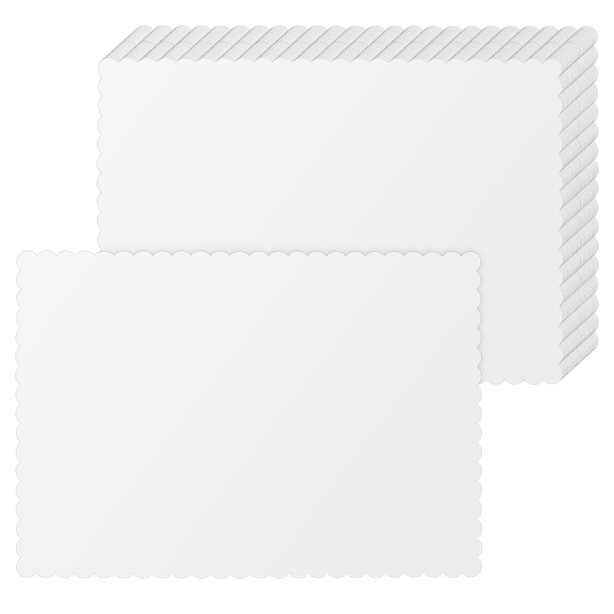 Sabary 500 Pcs Scalloped Edge Disposable White Paper Place mats, Classic