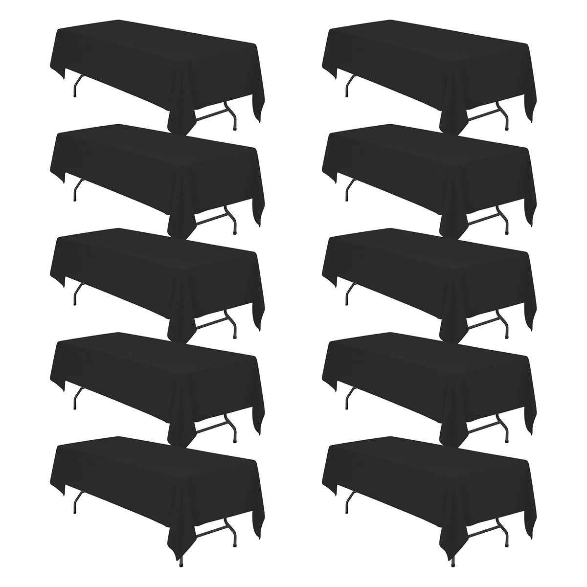 BRILLMAX 6 Pack Ivory Tablecloths 90x156 Inch for 8ft Rectangle Tables