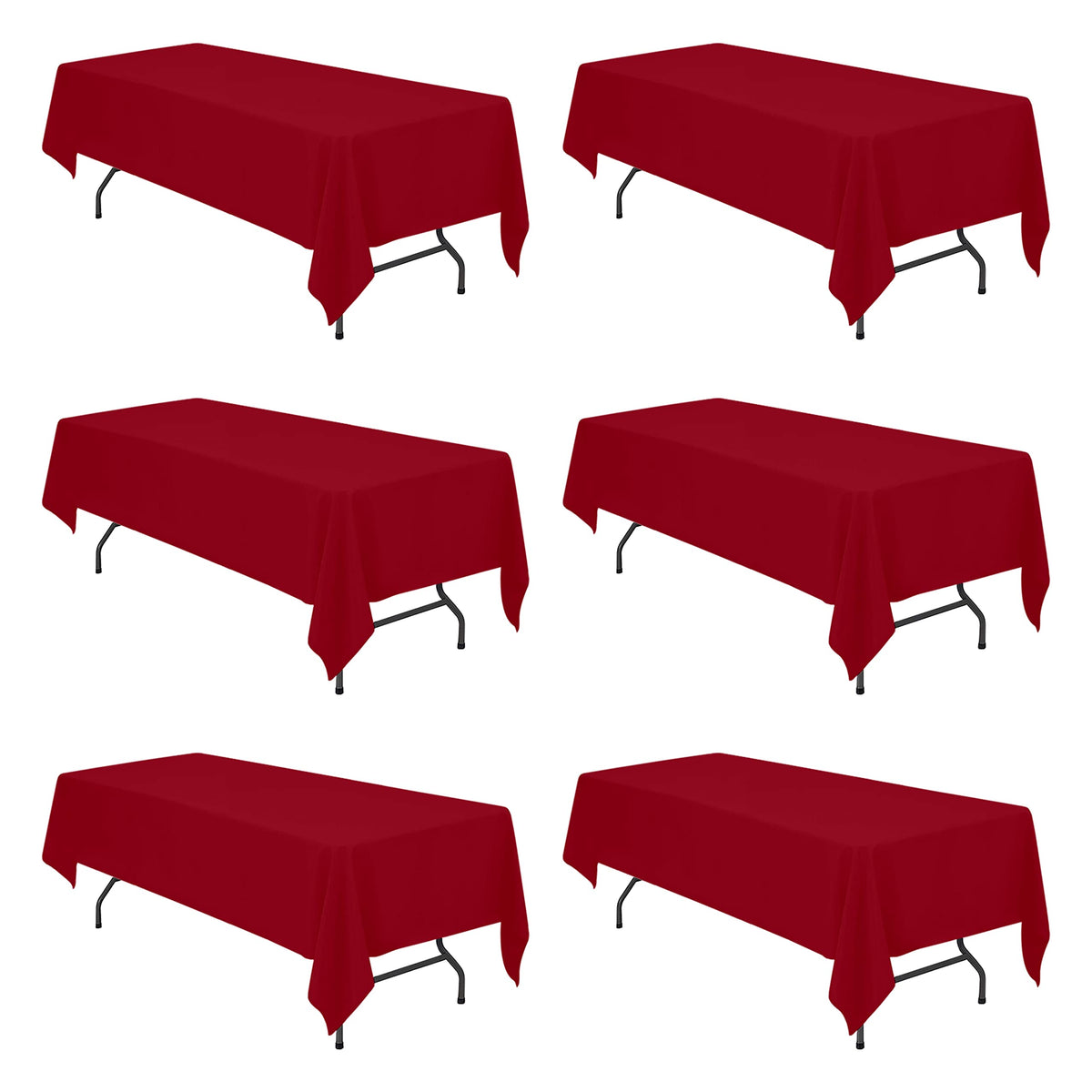 BRILLMAX 6 Pack Ivory Tablecloths 90x156 Inch for 8ft Rectangle Tables