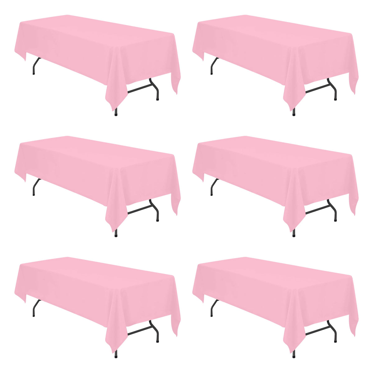 BRILLMAX 6 Pack Ivory Tablecloths 90x156 Inch for 8ft Rectangle Tables