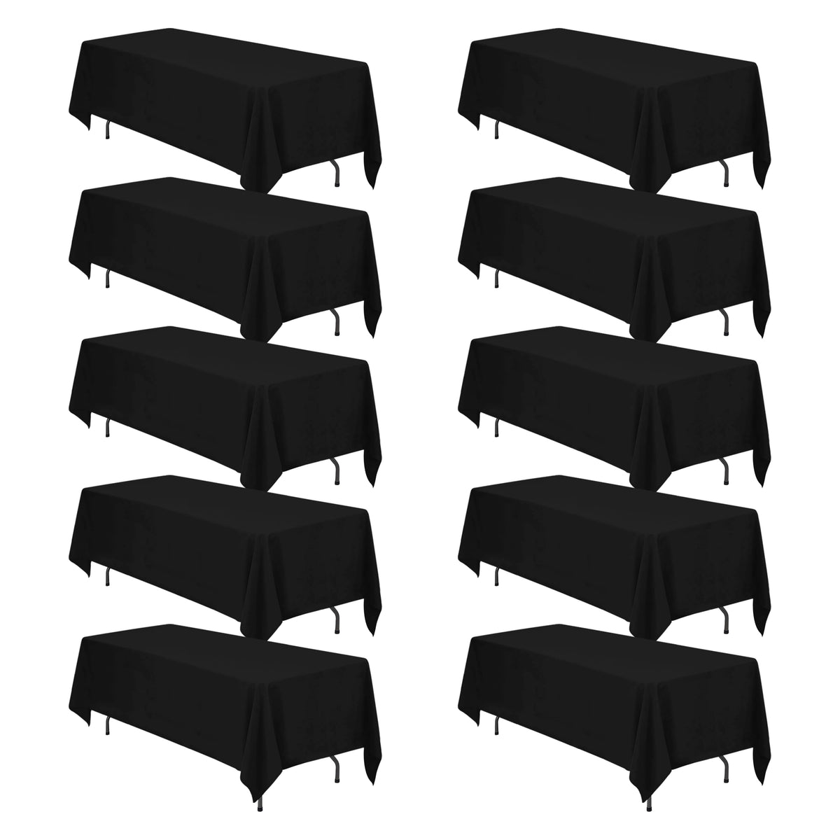 BRILLMAX 6 Pack Ivory Tablecloths 90x156 Inch for 8ft Rectangle Tables