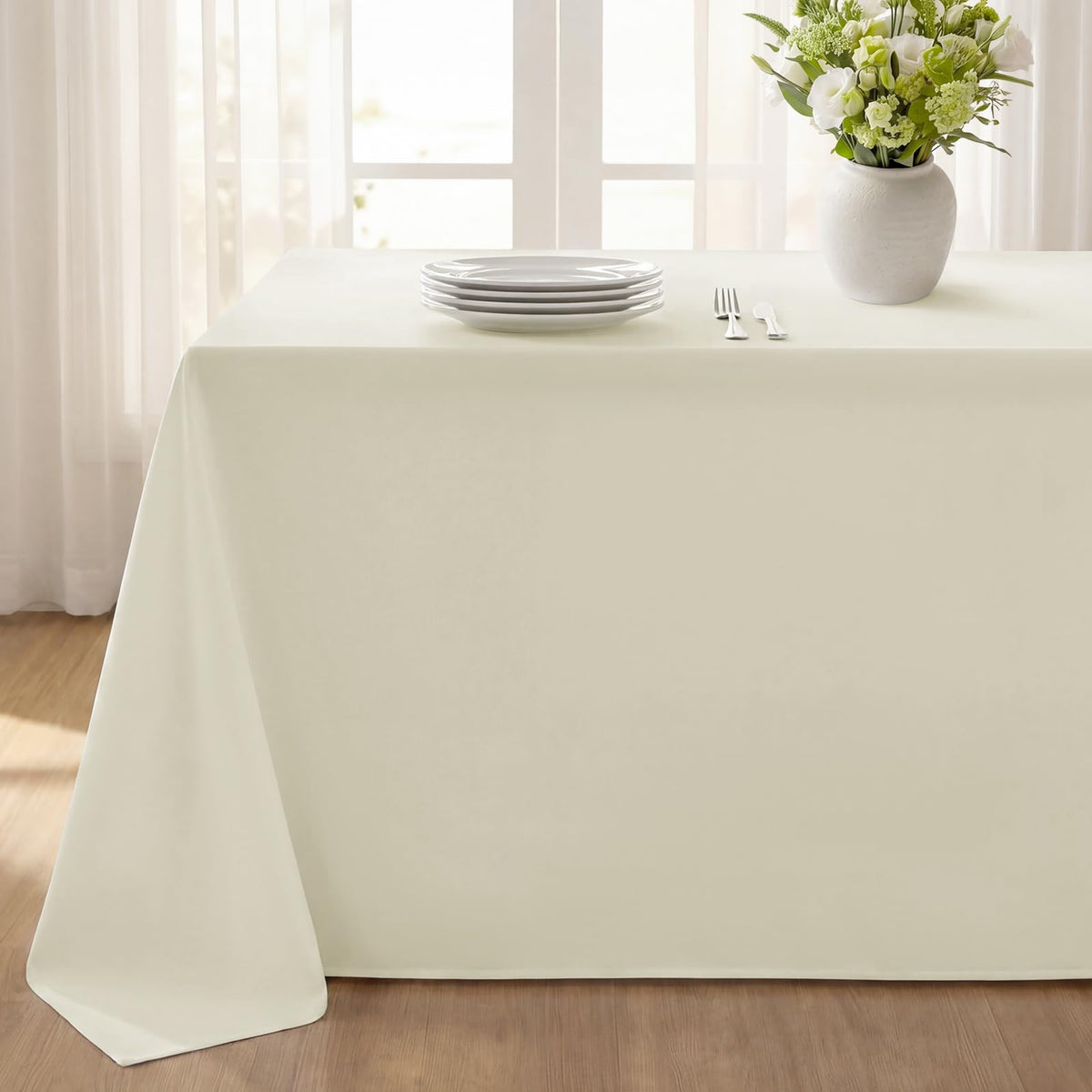 Softalker Rectangle Tablecloth, Waterproof Table Cloths Wrinkle Free Fabric Washable Polyester Table Cover for Dining Tables Party Outdoor Camping Parties Buffet - 60 x 120 inch, Orange