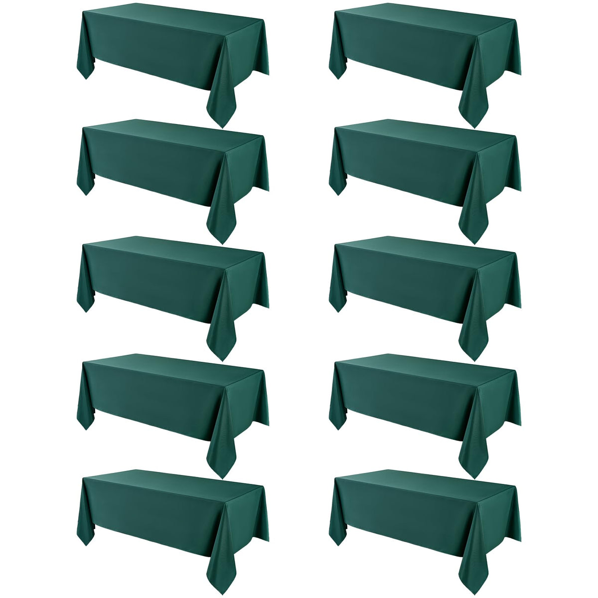 VidaFete Classic Series 10 Pack 90 * 132inch White Rectangle Tablecloth