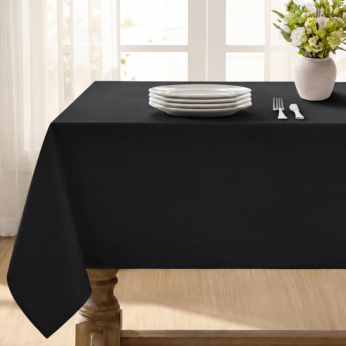 Softalker Rectangle Tablecloth, Waterproof Table Cloths Wrinkle Free Fabric Washable Polyester Table Cover for Dining Tables Party Outdoor Camping Parties Buffet - 60 x 120 inch, Orange