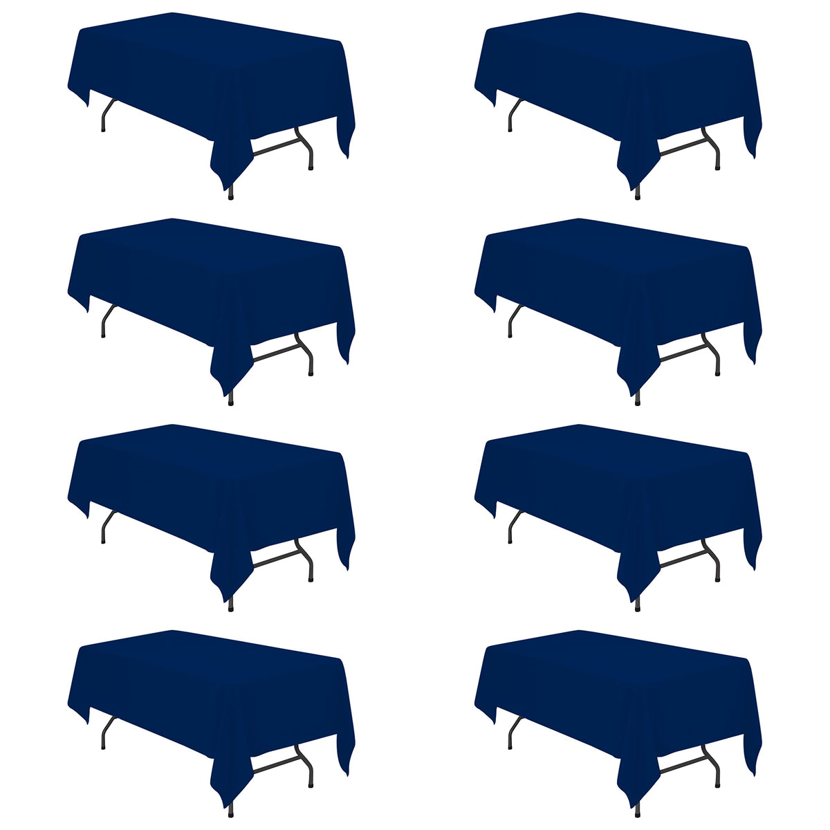 BRILLMAX 6 Pack Ivory Tablecloths 90x156 Inch for 8ft Rectangle Tables