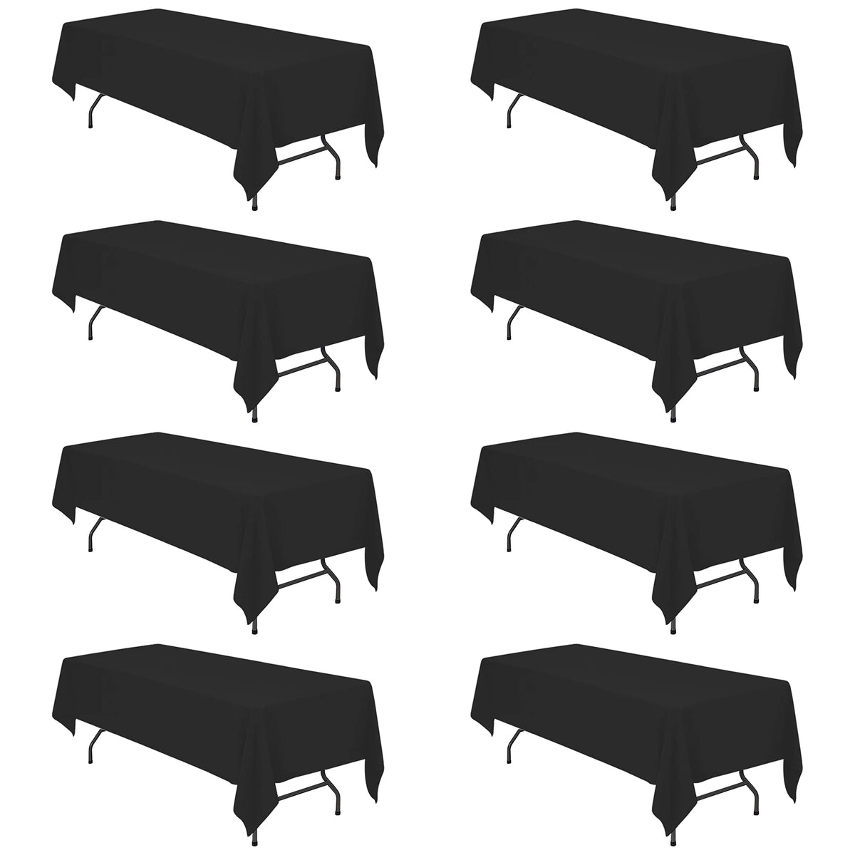 BRILLMAX 6 Pack Ivory Tablecloths 90x156 Inch for 8ft Rectangle Tables