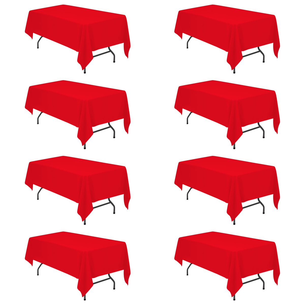 BRILLMAX 6 Pack Ivory Tablecloths 90x156 Inch for 8ft Rectangle Tables