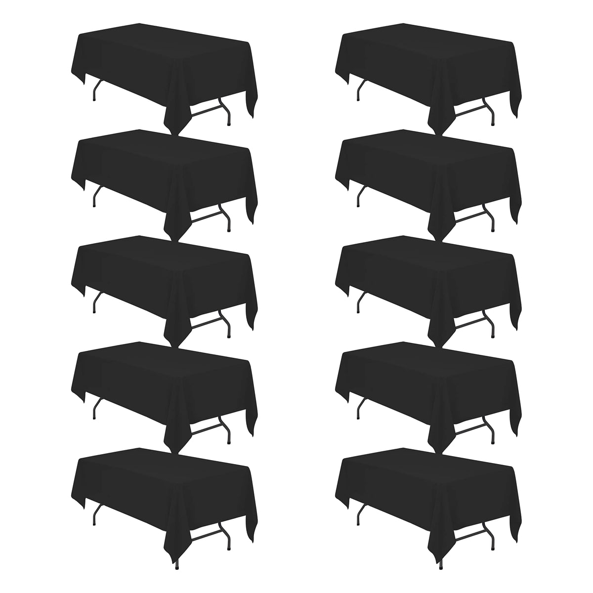 BRILLMAX 6 Pack Ivory Tablecloths 90x156 Inch for 8ft Rectangle Tables