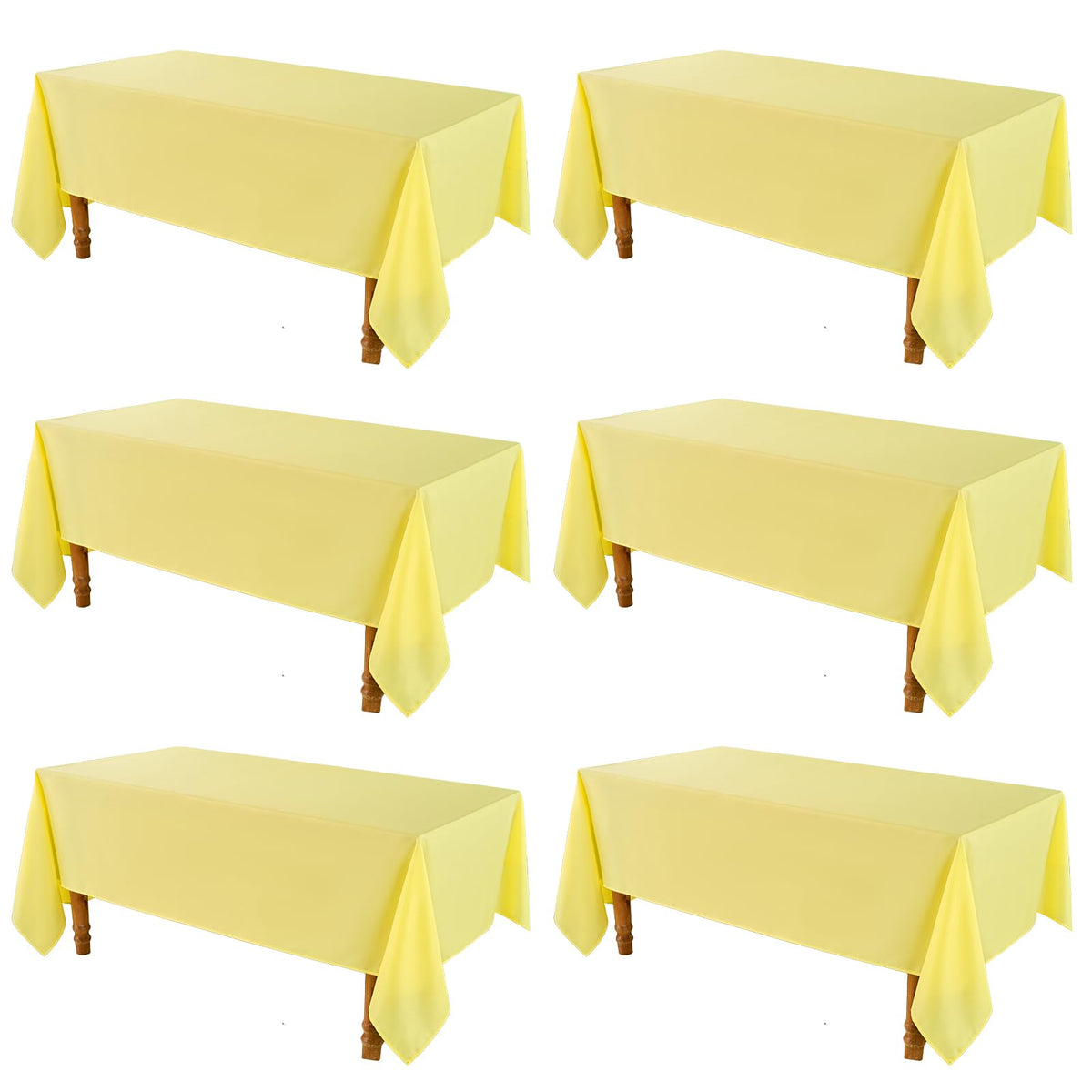 VidaFete Classic Series 10 Pack 90 * 132inch White Rectangle Tablecloth